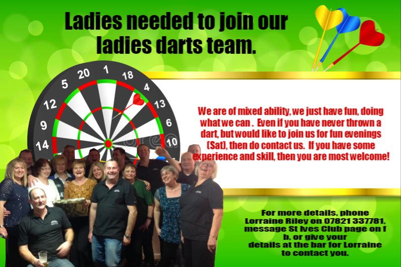 Ladies Darts team